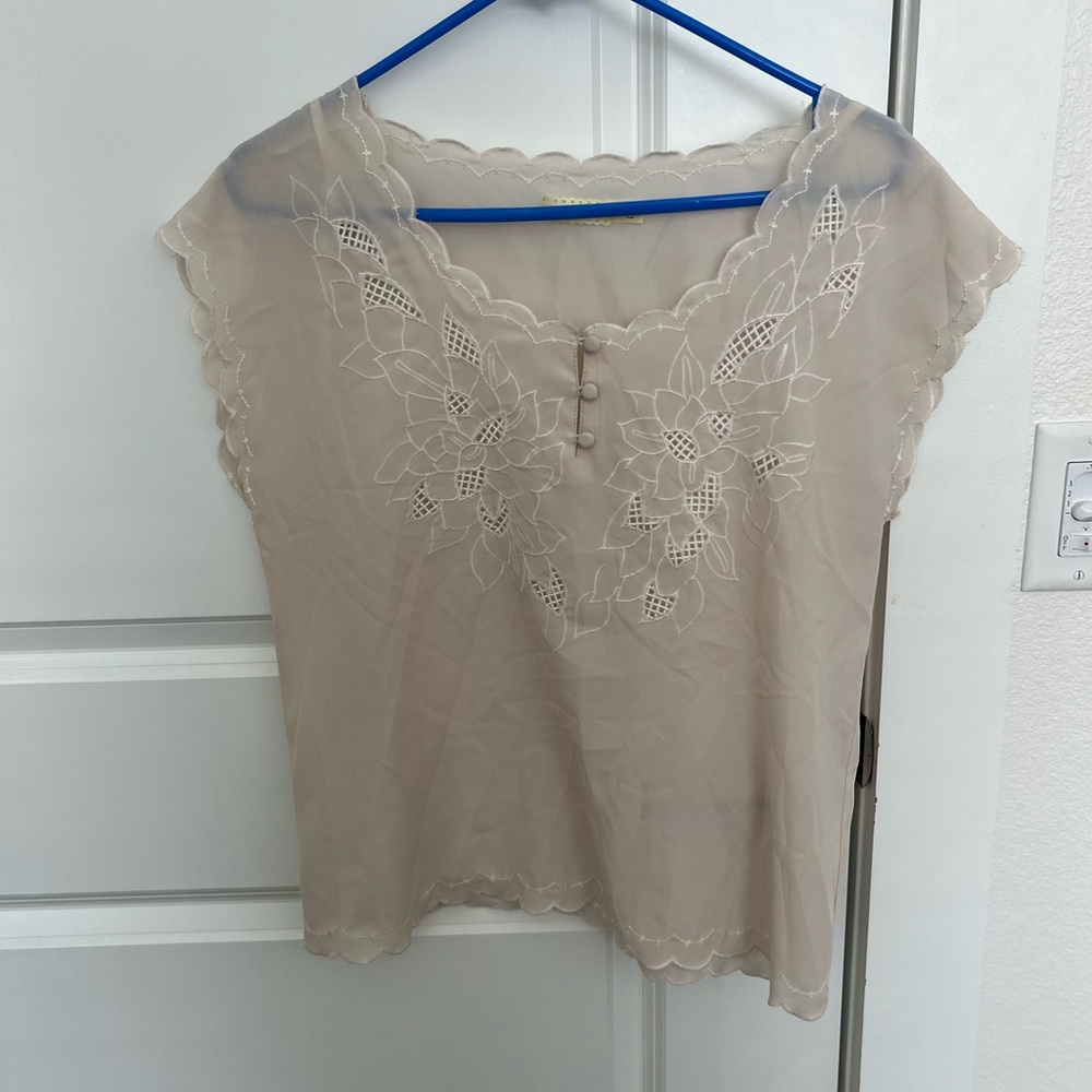 Pins & Needles Cream Embroidered Blouse
